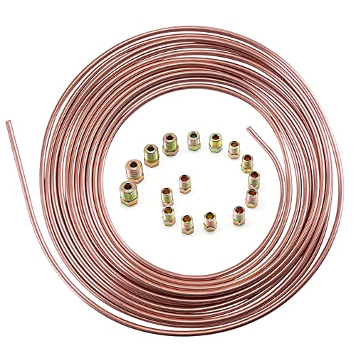 DUZFOREI 25Ft 316 CopperNickel Coated Alloy Brake Line Tubing Coil Kit Tube Roll with 16 Fittings - Image 3