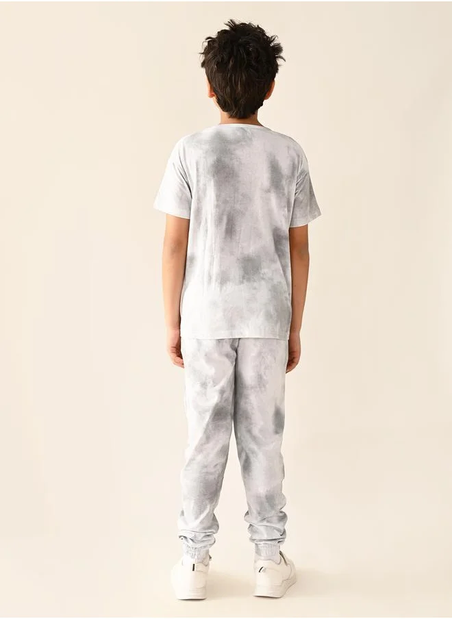 ليل بيكس Funky Print Tie-Dye T-Shirt & Joggers Set by Styli