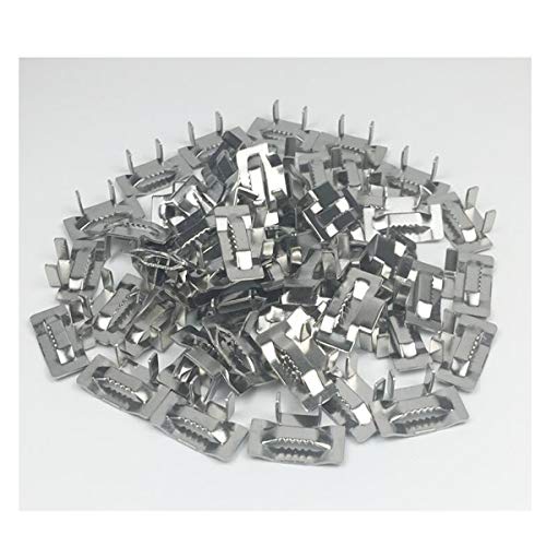 VOTOER 100pcs 3/4" Width Ear-Lokt Buckles Pipe Clamp Wing Seal for Banding Strapping, 304 Stainless Steel - Image 3