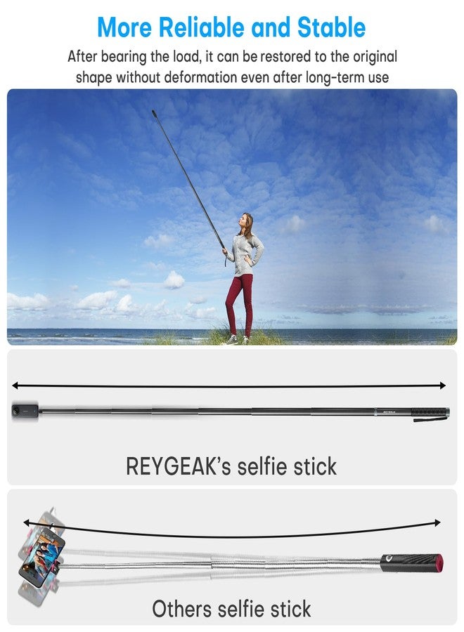 REYGEAK 118" Extended Selfie Stick for Insta360 X4,9.8ft Ultra Long Invisible Selfie Pole with 1/4 Screw,Carbon Fiber Waterproof Extension Monopod for Insta360 X4/X3/X2/ONE/ONE RS/ONE - Image 5