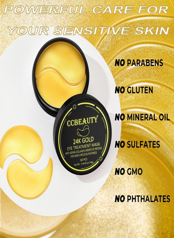 CCbeauty 24K Gold Under Eye Patches for Puffy Eyes, Dark Circles and Puffiness, Collagen Hydrating Mask Skincare, Gel Pads for Eye Bags and Wrinkles Under Eye Treatment,30pairs - Image 4