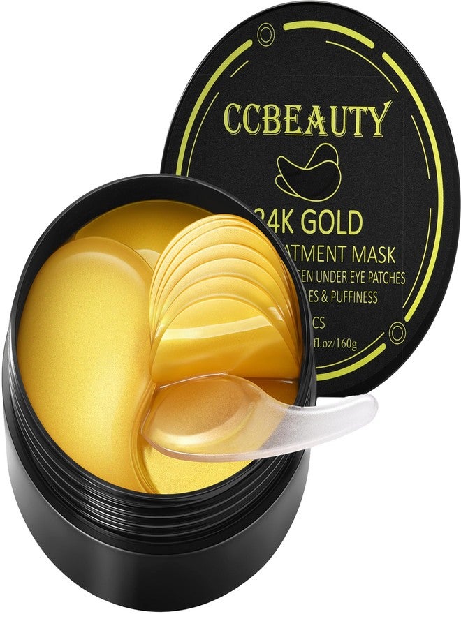 CCbeauty 24K Gold Under Eye Patches for Puffy Eyes, Dark Circles and Puffiness, Collagen Hydrating Mask Skincare, Gel Pads for Eye Bags and Wrinkles Under Eye Treatment,30pairs - Image 1