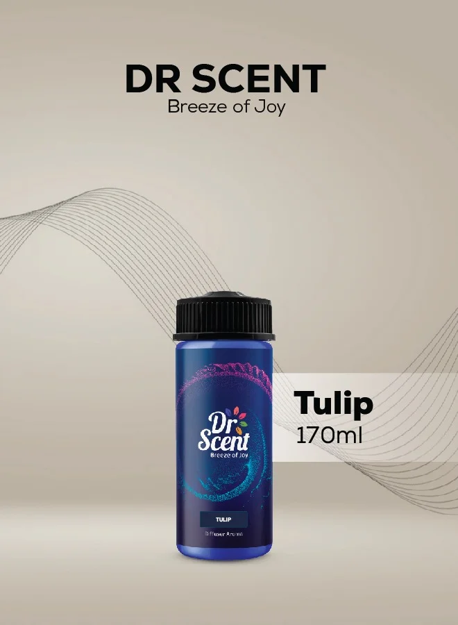 Dr Scent Breeze of Joy Diffuser Aroma Oil – TULIP | Luxurious Fragrance with Apple and Brazilian Orange Base, Lavender, Lychee and Peach Middle, Lily, Jasmine, and Magnolia as Bottom Notes. (170ml)