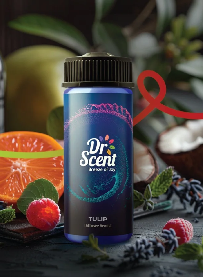 Dr Scent Breeze of Joy Diffuser Aroma Oil – TULIP | Luxurious Fragrance with Apple and Brazilian Orange Base, Lavender, Lychee and Peach Middle, Lily, Jasmine, and Magnolia as Bottom Notes. (170ml)