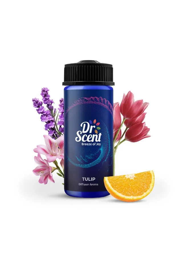 Dr Scent Dr Scent Breeze of Joy Diffuser Aroma Oil – TULIP | Luxurious Fragrance with Apple and Brazilian Orange Base, Lavender, Lychee and Peach Middle, Lily, Jasmine, and Magnolia as Bottom Notes. (170ml)