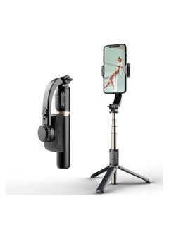 Q08 Mobile Phone Handheld Stabilizer 360° Rotation 80cm Tripod with Wireless Remote Anti-Shake Tripod Stand Bluetooth selfie stick For Video Vlogging Tripod For Android IOS Smartphone Black