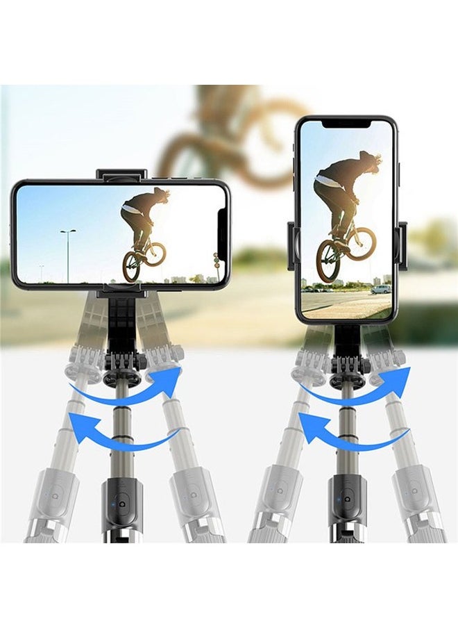Generic - Q08 Mobile Phone Handheld Stabilizer 360° Rotation 80cm Tripod with Wireless Remote Anti-Shake Tripod Stand Bluetooth selfie stick For Video Vlogging Tripod For Android IOS Smartphone Black - Image 1