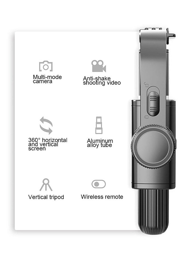 Generic - Q08 Mobile Phone Handheld Stabilizer 360° Rotation 80cm Tripod with Wireless Remote Anti-Shake Tripod Stand Bluetooth selfie stick For Video Vlogging Tripod For Android IOS Smartphone Black - Image 1