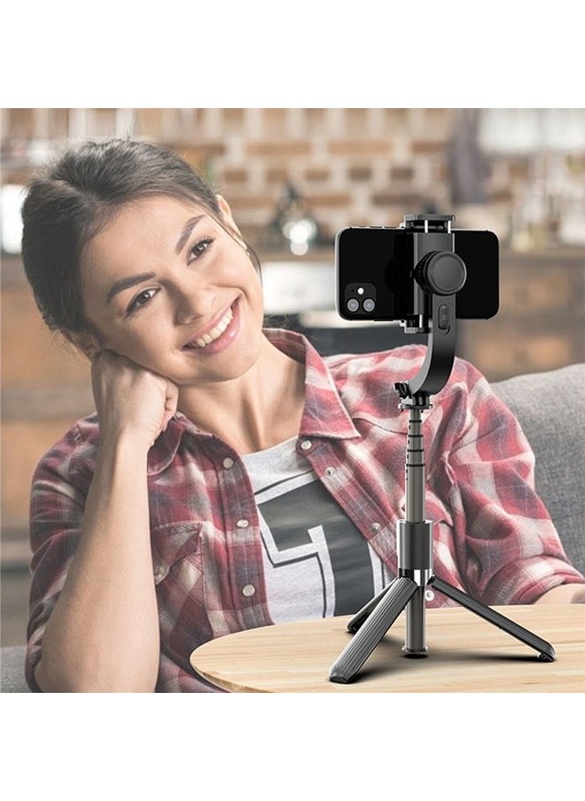 Generic - Q08 Mobile Phone Handheld Stabilizer 360° Rotation 80cm Tripod with Wireless Remote Anti-Shake Tripod Stand Bluetooth selfie stick For Video Vlogging Tripod For Android IOS Smartphone Black - Image 1