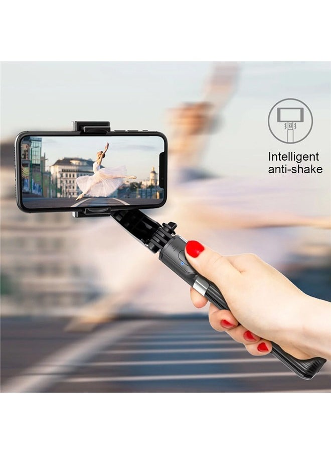 Generic - Q08 Mobile Phone Handheld Stabilizer 360° Rotation 80cm Tripod with Wireless Remote Anti-Shake Tripod Stand Bluetooth selfie stick For Video Vlogging Tripod For Android IOS Smartphone Black - Image 1