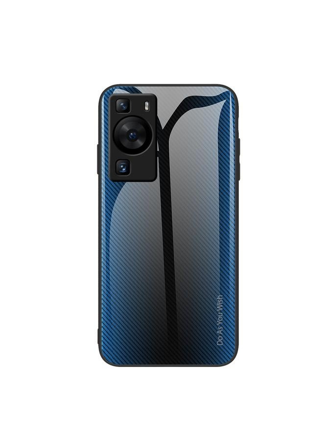 Zaboon Case For Huawei P60 Texture Gradient Glass TPU Phone Case - Image 1