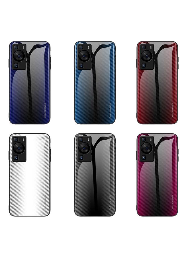 Zaboon Case For Huawei P60 Texture Gradient Glass TPU Phone Case - Image 2