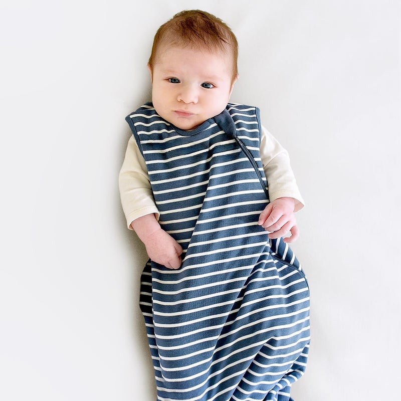 Woolino Merino Wool and Organic Cotton Baby Sleep Bag - 4 Season Classic Sleep Sack for Baby - Two-Way Zipper Sleeping Bag for Baby and Toddler - 6-18 Months - Navy Blue - Image 5