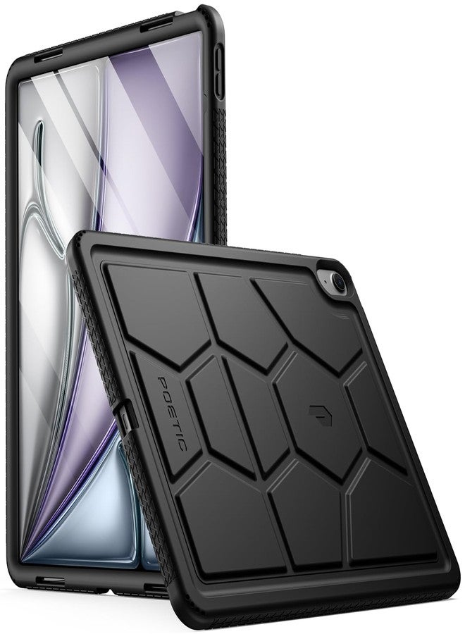 Poetic TurtleSkin Series Designed for iPad Air 13 (2025/2024) Case, Heavy Duty Shockproof Kids Friendly Silicone Protection Cover, Black - Image 1