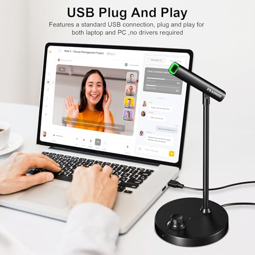 Aokeo USB Desktop Microphone, Computer Microphone for PC with Noise Cancellation & Click to Mute Function for Recording, Gaming, Podcasting, Streaming, YouTube, Mac, Laptop - Image 5
