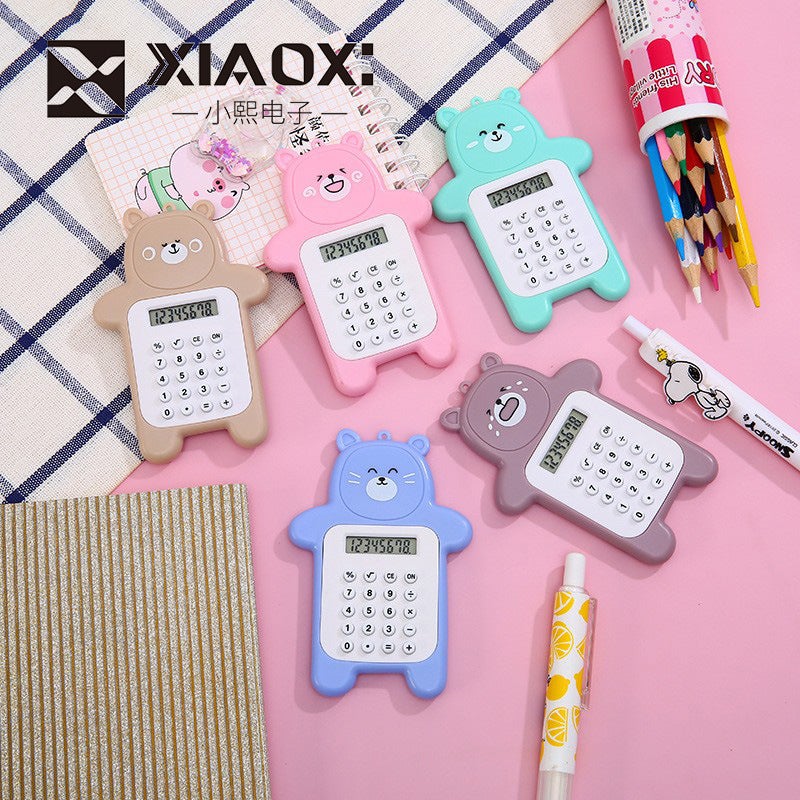 Supply Mini Calculator Cartoon Cute Bear Calculator Student Mini Portable Small Calculator - Image 3