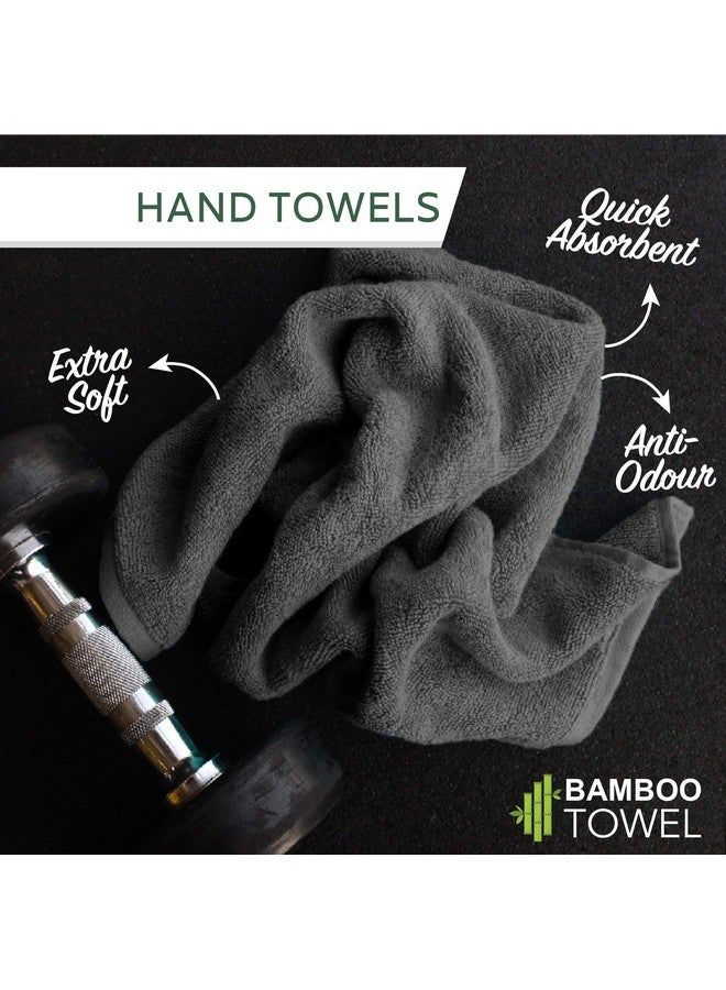 HEELIUM Bamboo Hand Towel | Ultra Absorbent & Anti-Bacterial | 3X Softer Than Cotton Towels | 65 X 40 cm - 600 GSM | Pack of 2 - Grey - Image 2