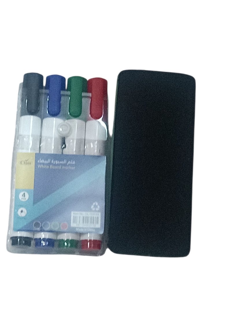 class 6-Piece White Board Set Multicolour With Eraser - Image 4