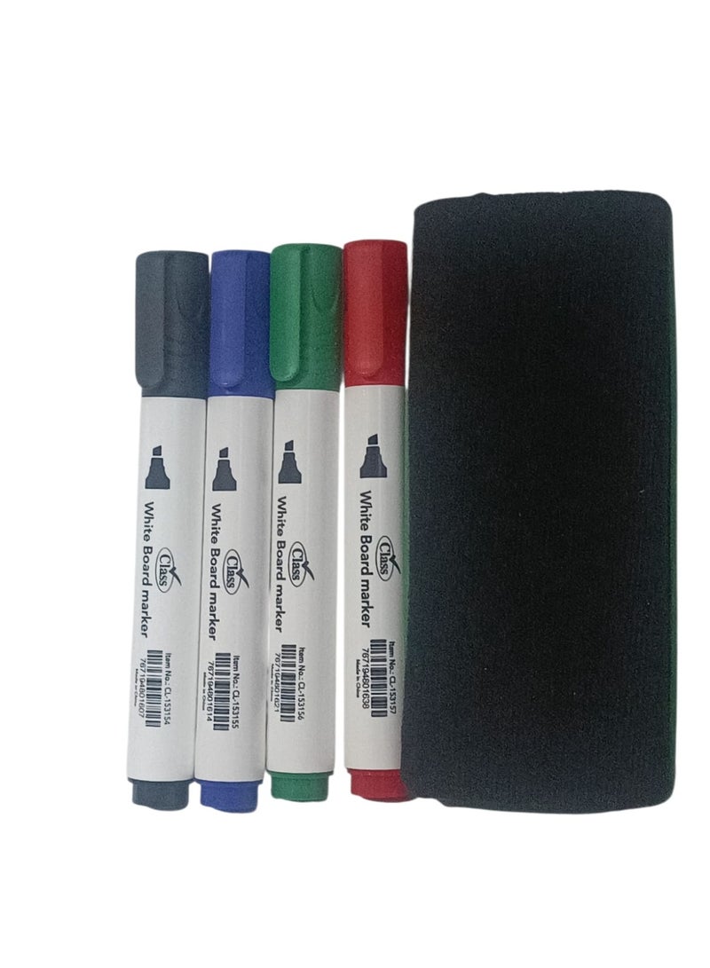 class 6-Piece White Board Set Multicolour With Eraser - Image 5