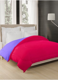 Status Contract Reversible Solid Comforter Double Bed Blanket for Winter//Double/GSM- 220, Pink-Violet, 220 X 240 Cm  - Image 1
