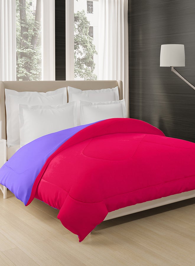 Status Contract Reversible Solid Comforter Double Bed Blanket for Winter//Double/GSM- 220, Pink-Violet, 220 X 240 Cm - Image 1