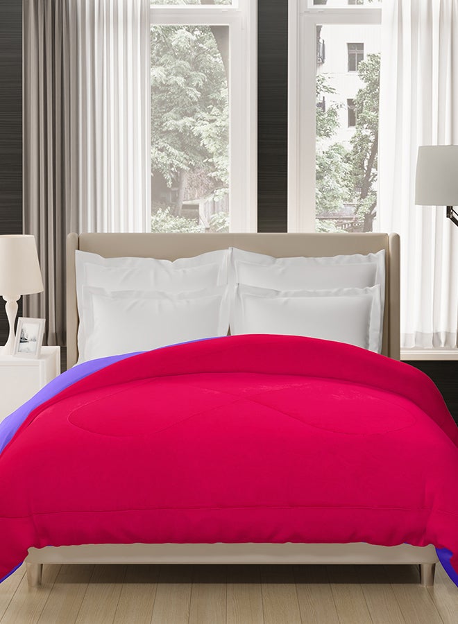 Status Contract Reversible Solid Comforter Double Bed Blanket for Winter//Double/GSM- 220, Pink-Violet, 220 X 240 Cm - Image 2