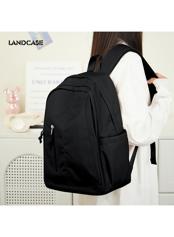 Landcase Backpack, Women's New Style, Large Capacity, Lightweight Schoolbag, Laptop Bag For College Students, Men's 4155 Black - Image 1