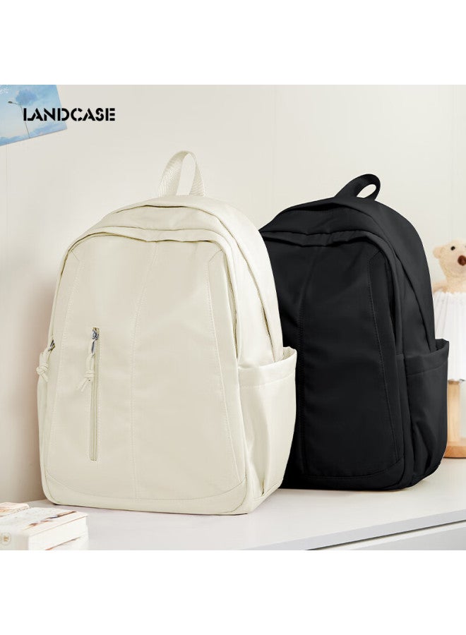 Landcase Backpack, Women's New Style, Large Capacity, Lightweight Schoolbag, Laptop Bag For College Students, Men's 4155 Black - Image 2