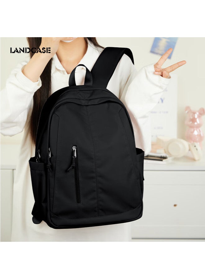 Landcase Backpack, Women's New Style, Large Capacity, Lightweight Schoolbag, Laptop Bag For College Students, Men's 4155 Black - Image 5
