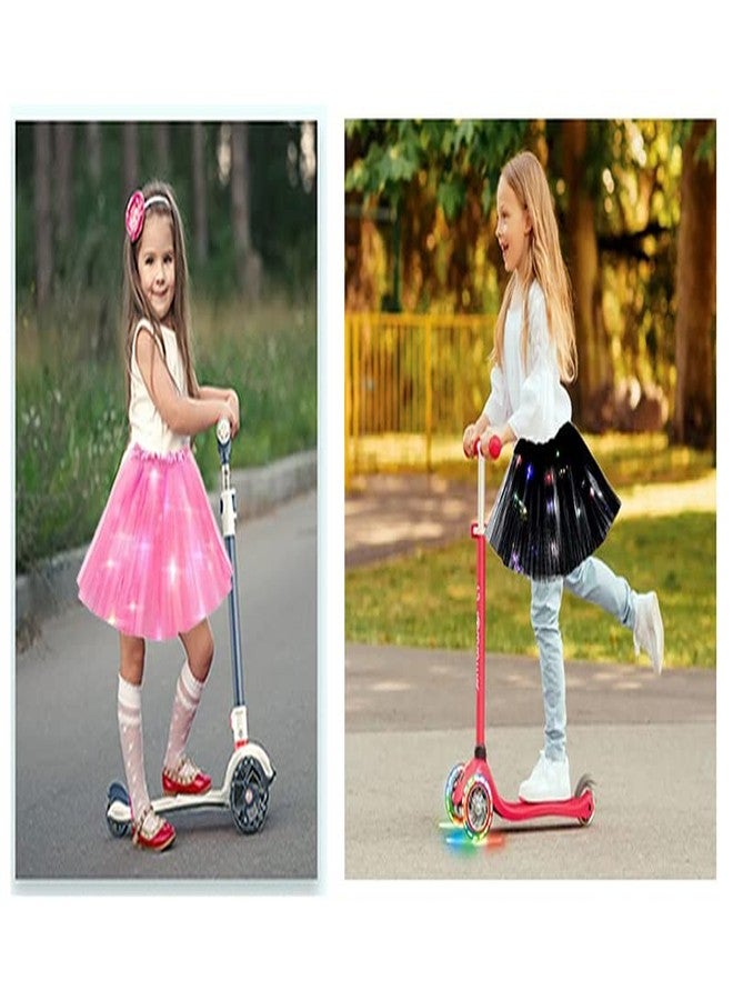 Bybyseno Girl Tutu Skirt, Light Up LED Ballet Tutu Skirt 2-8 Years Fluffy Ballet Dress Up Costume for Kids Party 3-Layer Multicolor Tutu Skirts (Pink) - Image 2