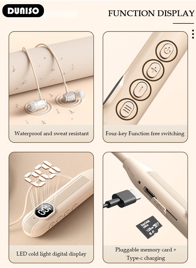 DUNISO - Wireless Neckband Headphones with LED Display,Bluetooth 5.3 2000mAh large battery 200H Extra Long Playtime Wireless Stereo Neckband Earbuds Waterproof Earphones for IOS and Android - Image 1