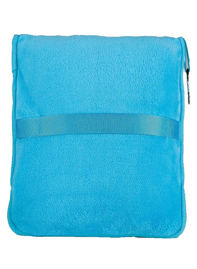 BlueHills BlueHills Premium Soft Travel Blanket Pillow Airplane Flight Blanket Throw in Soft Bag Pillow Case with Luggage Belt & Backpack Clip Compact Pack Large Blanket for Travel Light Blue (Sky Blue T000) - Image 2