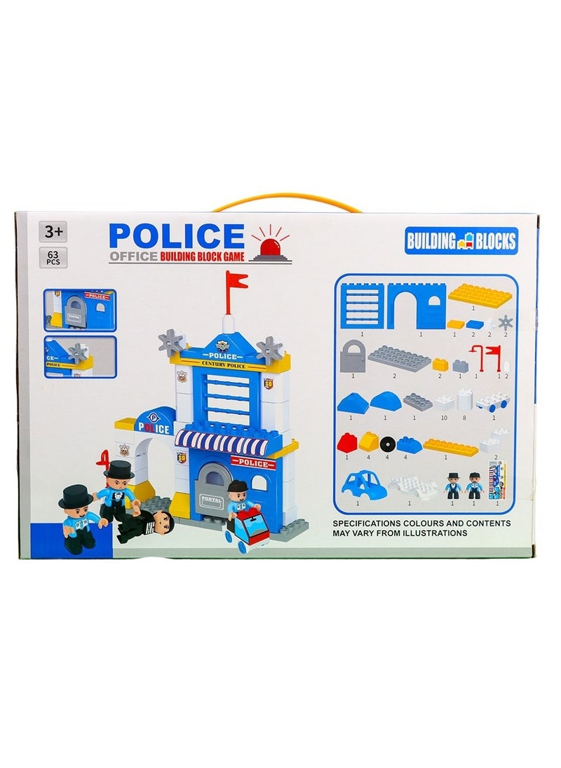 Police Office Building Block Game 63 Pieces - 1103 