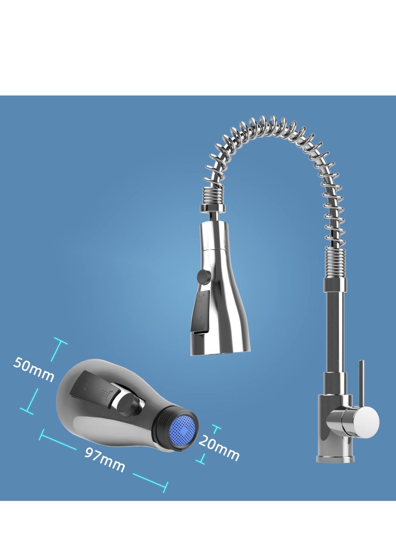 Excefore Faucet Spray Head, 360°Swivel Spout FM22 M24 Tap Spray Head Attachment, G1/2 Kitchen Taps 3 Modes Spray Tap Adapter Kitchen Sink Taps  - Image 4