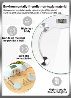 DBLEW Smart Circle Shape Transparent Tempered Glass Digital Bathroom Body Weighing Measurements High Precision Weighing Scale 180 KG Capacity  - Image 4