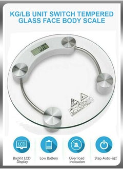 DBLEW Smart Circle Shape Transparent Tempered Glass Digital Bathroom Body Weighing Measurements High Precision Weighing Scale 180 KG Capacity  - Image 2