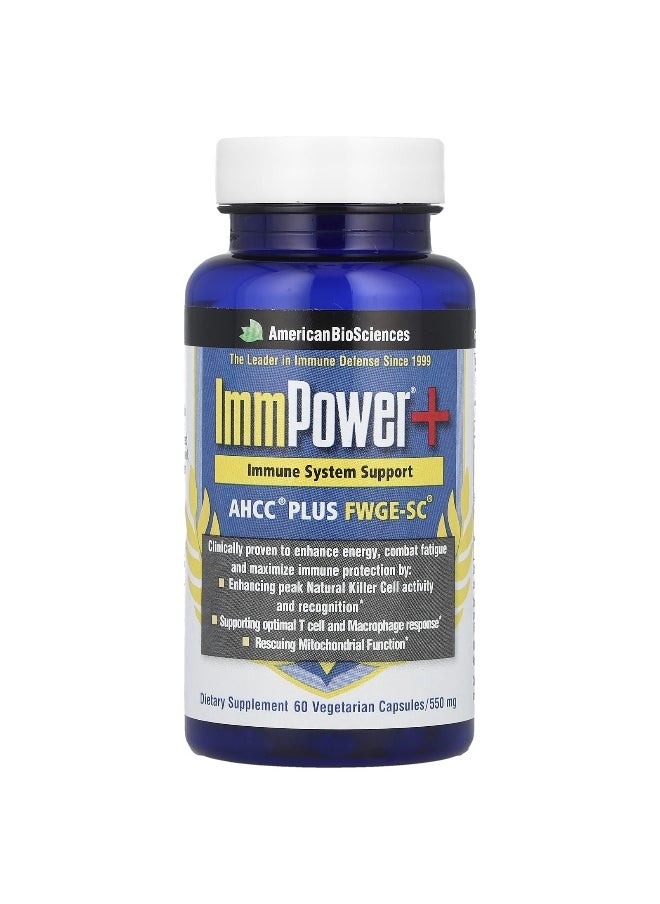 American BioSciences - American Biosciences, ImmPower®+, AHCC® Plus FWGE-SC®, 60 Vegetarian Capsules - Image 1