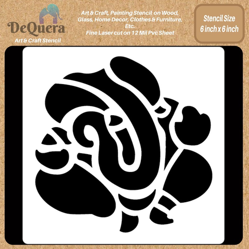 DeQuera Art Craft Stencil for Painting on Wood Funiture Wall use for Home Dcor Wardrobe Dcor Living Room Bedroom Study Room Size 6 x 6 inch D110 - Image 1