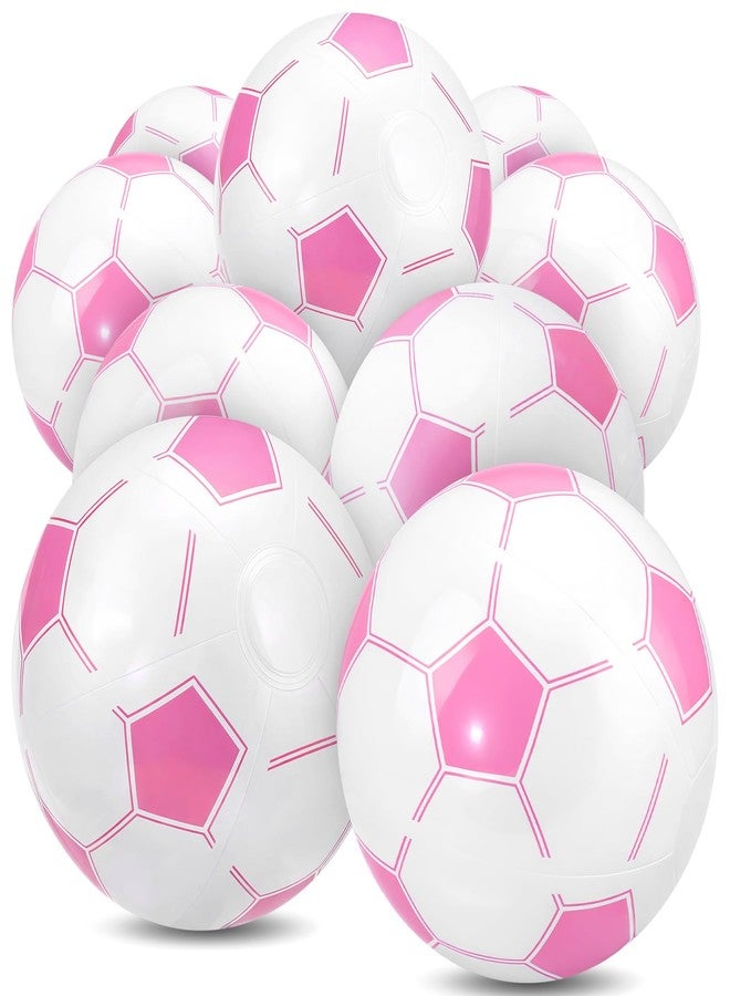 VercanMonth 12 Pcs Pink Inflatable Soccer Balls Beach Balls Bulk for Games Outdoor Summer Pool Beach Activity Sports Birthday Soccer Party Decorations (16 Inch Before Inflation 12 Inch Afte) - Image 1