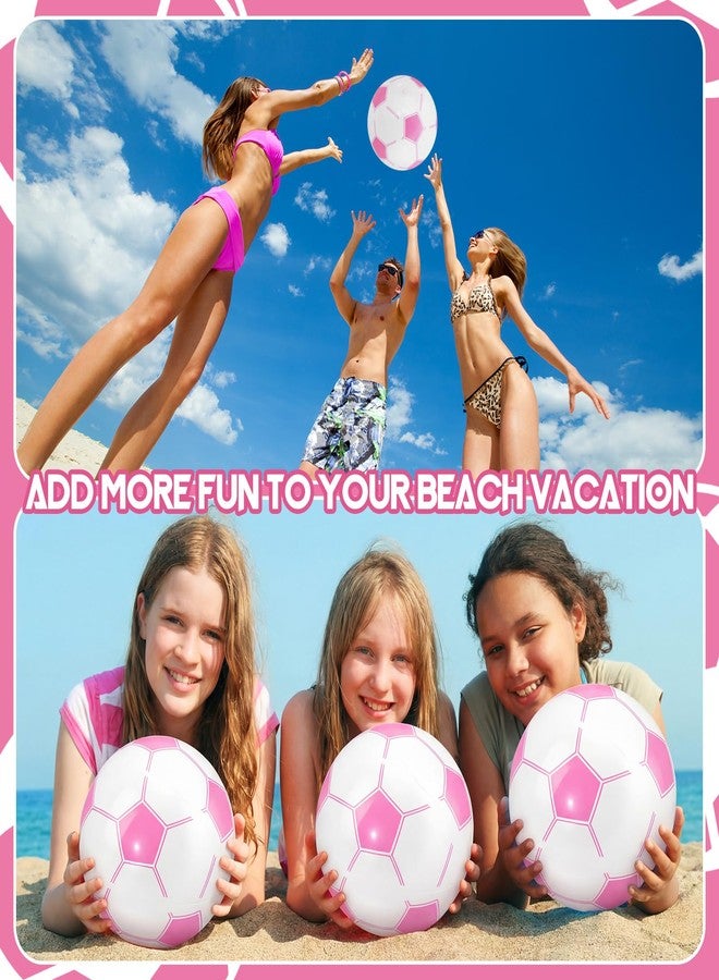VercanMonth 12 Pcs Pink Inflatable Soccer Balls Beach Balls Bulk for Games Outdoor Summer Pool Beach Activity Sports Birthday Soccer Party Decorations (16 Inch Before Inflation 12 Inch Afte) - Image 5
