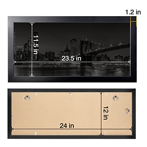 Annecy 12x24 Picture Frame Black（1 Pack）, Panoramic Picture Frame for Wall Decoration, Classic Black Minimalist Style Suitable for Decorating Houses, Offices, Hotels - Image 2