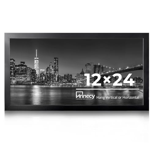 Annecy 12x24 Picture Frame Black（1 Pack）, Panoramic Picture Frame for Wall Decoration, Classic Black Minimalist Style Suitable for Decorating Houses, Offices, Hotels - Image 1