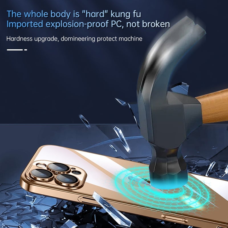 HuHa Protective Cover For iPhone 16 Pro SULADA JINGJIA Series Lens Protector Hard PC Phone Case(Blue) - Image 3