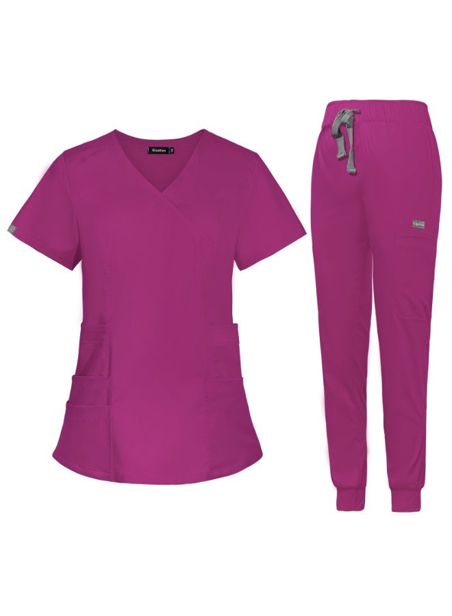 NIBEMINENT Medical Uniforms Surgical Uniforms Women Doctor Nurse Uniforms Straight Pant Scrubs Set Workwear Nursing Accessories - Image 1