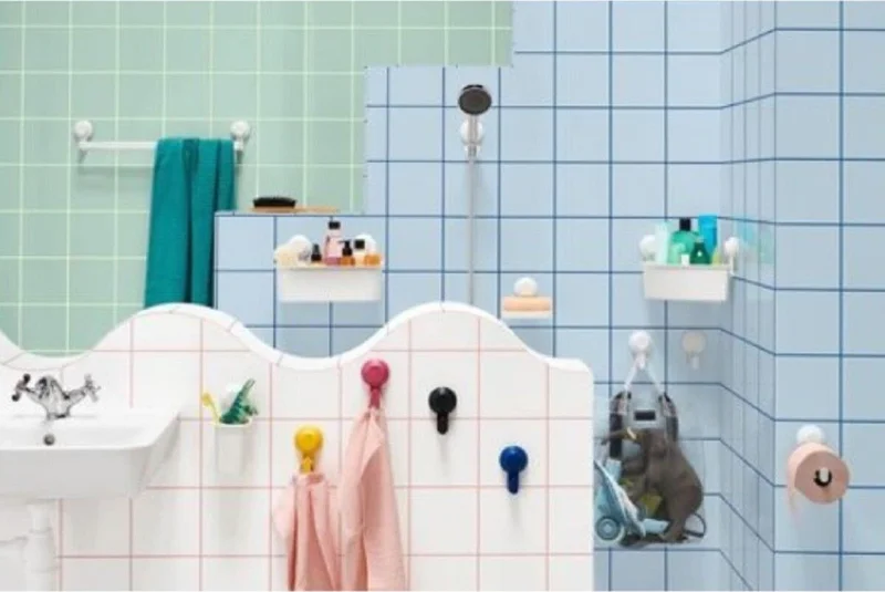Ikea Tisken Suction Cup Extendable Towel Hanger