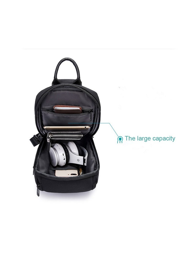 BANGE حقيبة كتف للرجال، حقيبة ظهر مقاومة للماء، حقيبة صدر خفيفة الوزن، حقيبة سفر خارجية، حقيبة يومية (رمادي) - Image 3