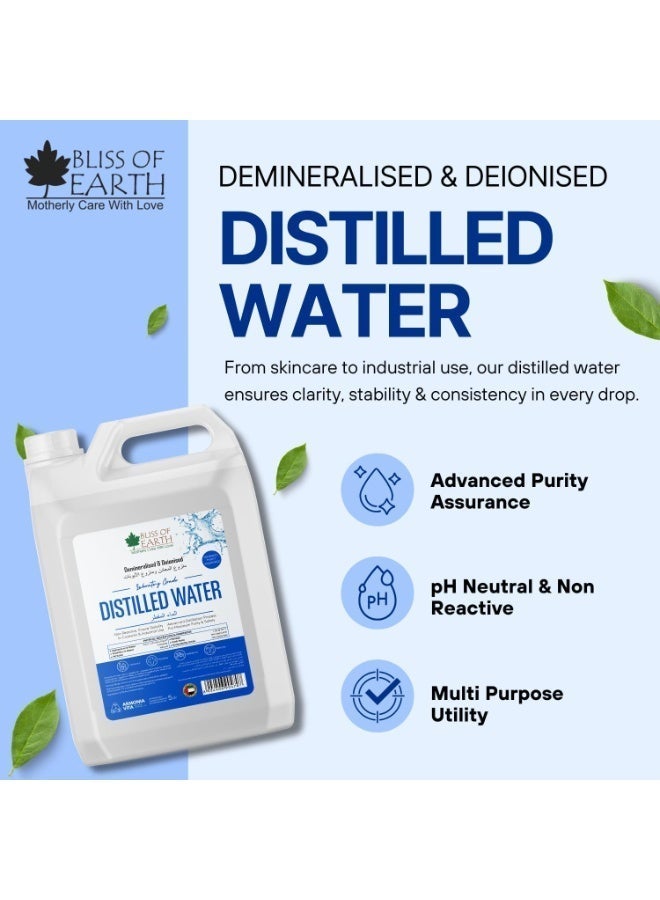 Bliss of Earth Distilled Water 5L | Laboratory Grade | Demineralised & Deionised | For Cosmetics, Car Battery, Steam Iron, Humidifier & Industrial Use | 100% Pure | Made in UAE - Image 4