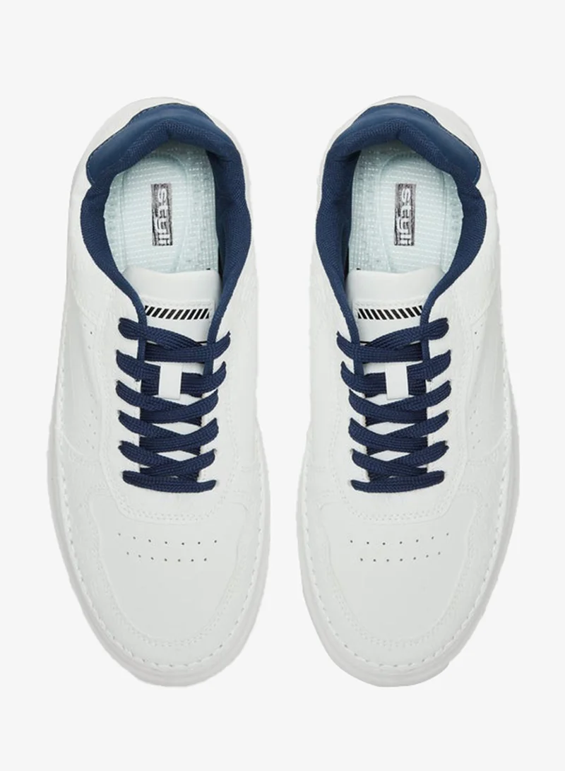 Styli  Styli White Platform Lace-Up Sneakers for Men | Best Price UAE