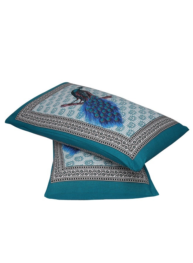 Urban Magic Urban Magic 104 TC Cotton Double Animal Flat Bedsheet (Pack of 1, Blue)  - Image 3