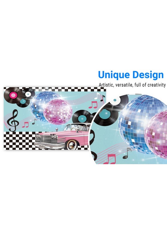 Funnytree 50S Retro Rock N Roll Diner Party Backdrop Car Sock Hop Dance Cosplay Prom Photography Background Classic 1950S Baby Birthday Wedding Banner Cake Table Decoration Photo Booth - Image 4